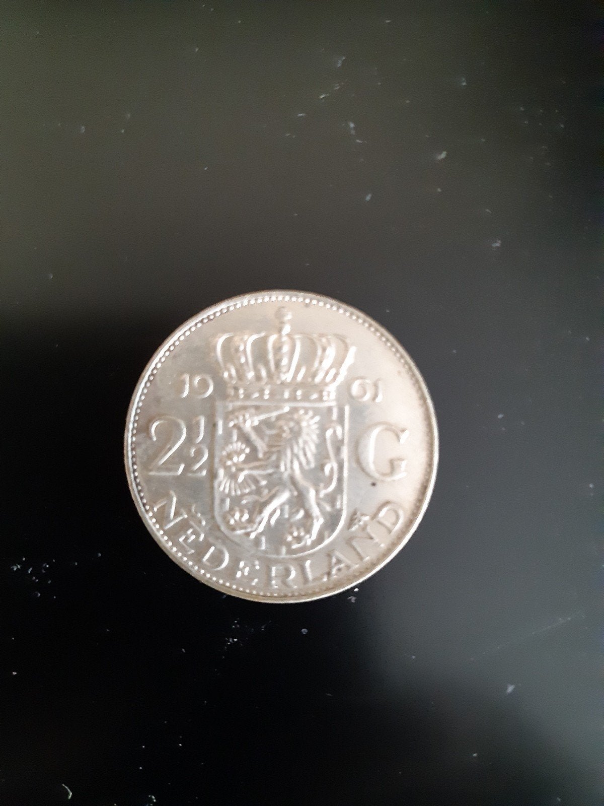 Zilveren 2½ Gulden munt Koningin Juliana 1961, Koningin Juliana, Zilver, Ophalen of Verzenden, Losse munt