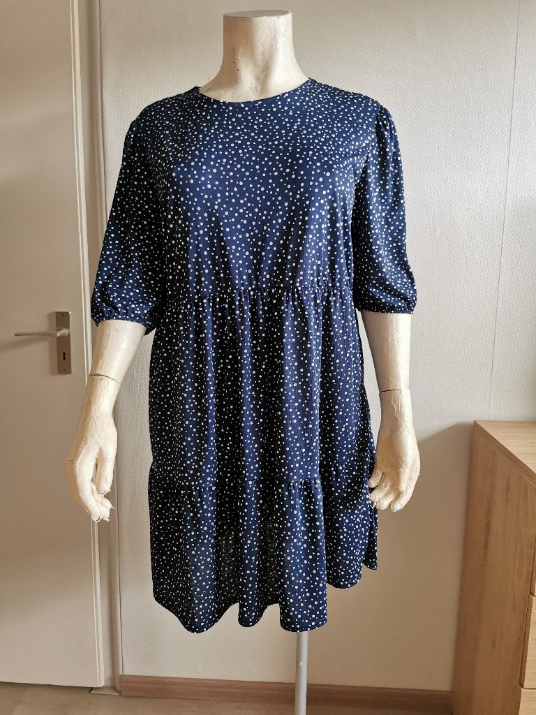 369 ... zgan jurk maat 48, Ophalen of Verzenden, Zo goed als nieuw, Blauw, Jurk