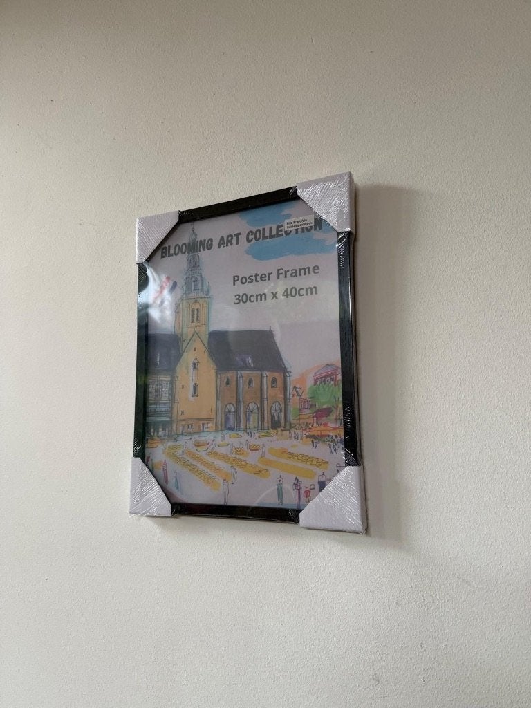 5 Zwarte Houten Fotolijsten 30x40cm, Ophalen, Nieuw, Standaard fotolijst, Zwart
