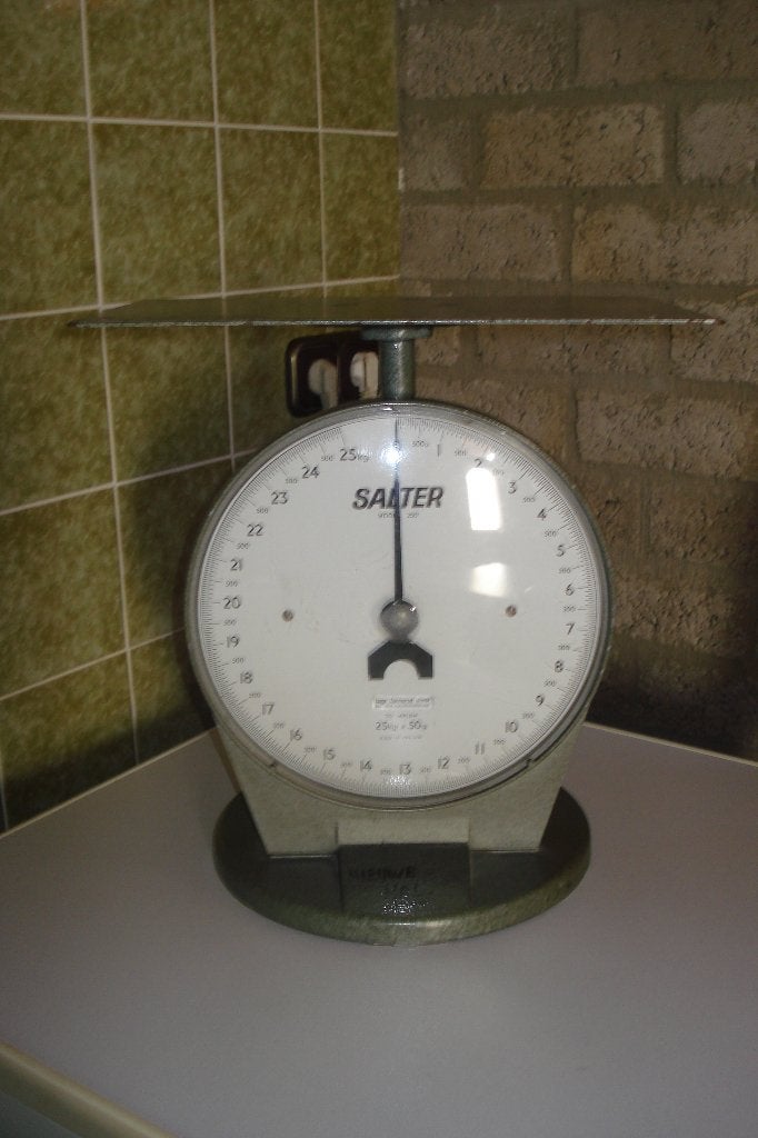 Metalen weegschaal, Ophalen, Gebruikt, Analoog, 100 kg of meer