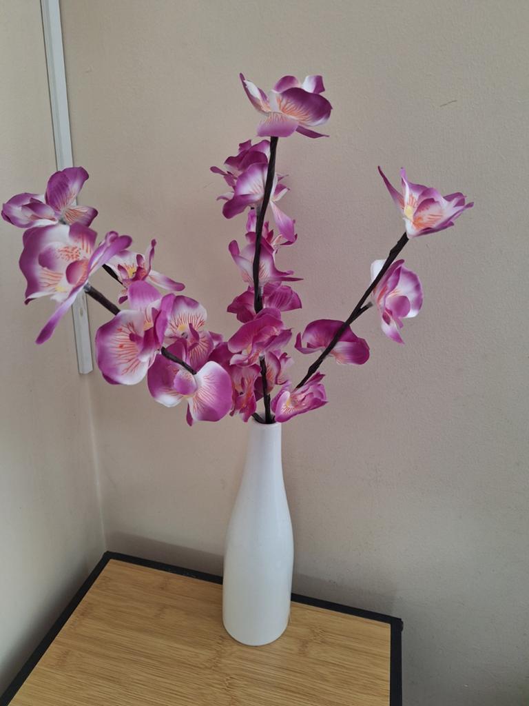 Decoratievaas met LED takken, Ophalen of Verzenden, Nieuw, Paars, Met verlichting
