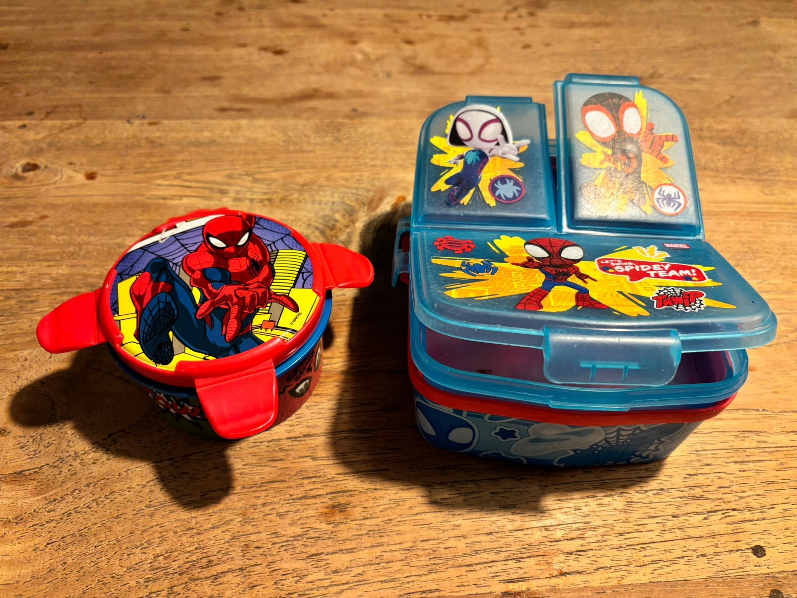 Broodtrommel (bento) en fruitbakje Spiderman - STOR, Ophalen of Verzenden, Zo goed als nieuw