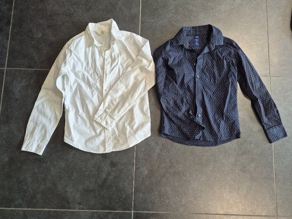 Set van 2 nette overhemden – Maat 134/140, Kinderen en Baby's, Ophalen of Verzenden, Zo goed als nieuw, Jongen, Overhemd of Blouse