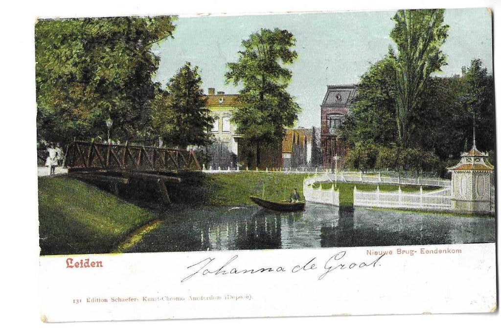 leiden  oud-alblas  eendenkooi  nieuwe brug, Verzenden, Voor 1920, Gelopen, Zuid-Holland