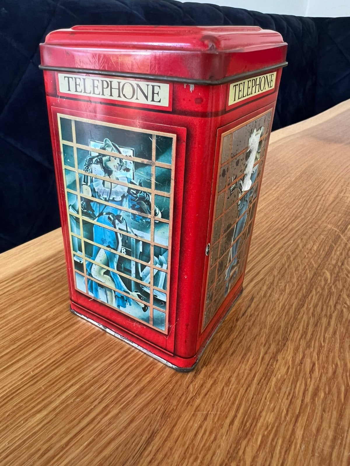 Vintage Rood Telefooncel spaarpot Blik - London Design, Ophalen of Verzenden, Gebruikt, Metaal of Blik