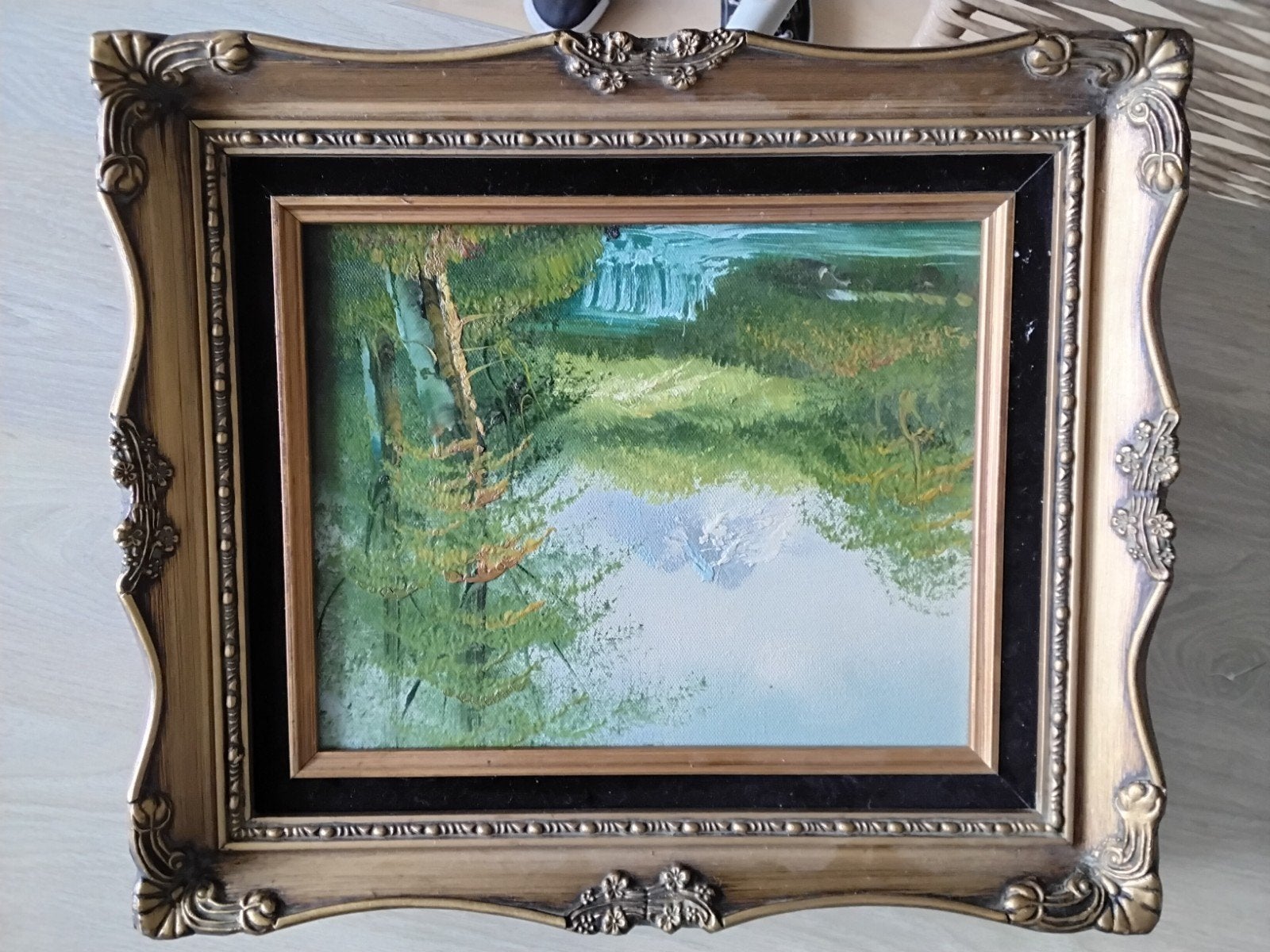 olieverf schilderij, Ophalen, Doek, Bijzondere lijst, Landschap