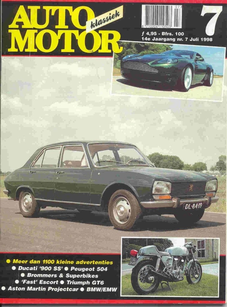 Auto Motor Klassiek 7 1998 Triumph GT6, 504, Aston Martin, Ophalen of Verzenden, Nieuw, Peugeot