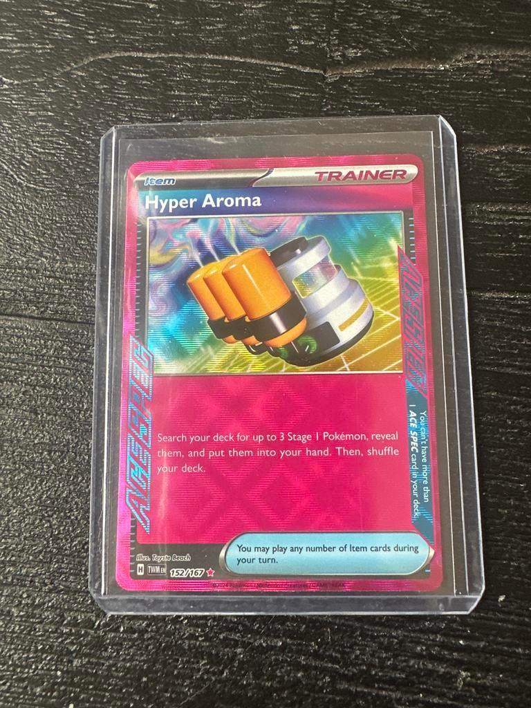 Pokémon kaart Hyper Aroma 152/167 TWM, Ophalen of Verzenden, Zo goed als nieuw, Losse kaart, Foil