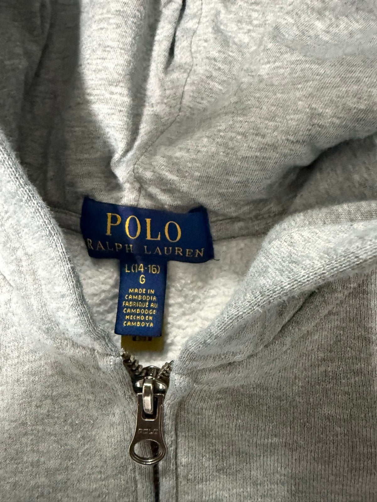 Polo Ralph Lauren Hoodie Grijs - Maat L (14-16), Ophalen of Verzenden, Gebruikt, Jongen of Meisje