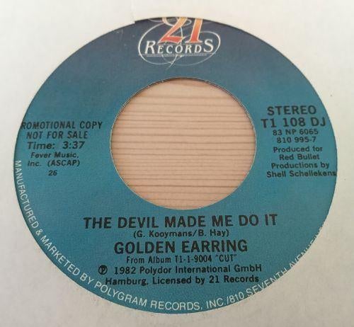 Golden Earring: the devil made me do it. (USA Promo), Ophalen of Verzenden, Gebruikt, Pop