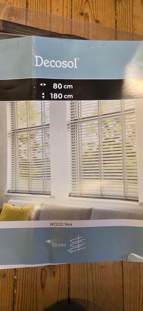 Decosol Houten Jaloezieën zwart 80x180cm - Nieuw in doos, Ophalen, Zwart, Nieuw, 50 tot 100 cm