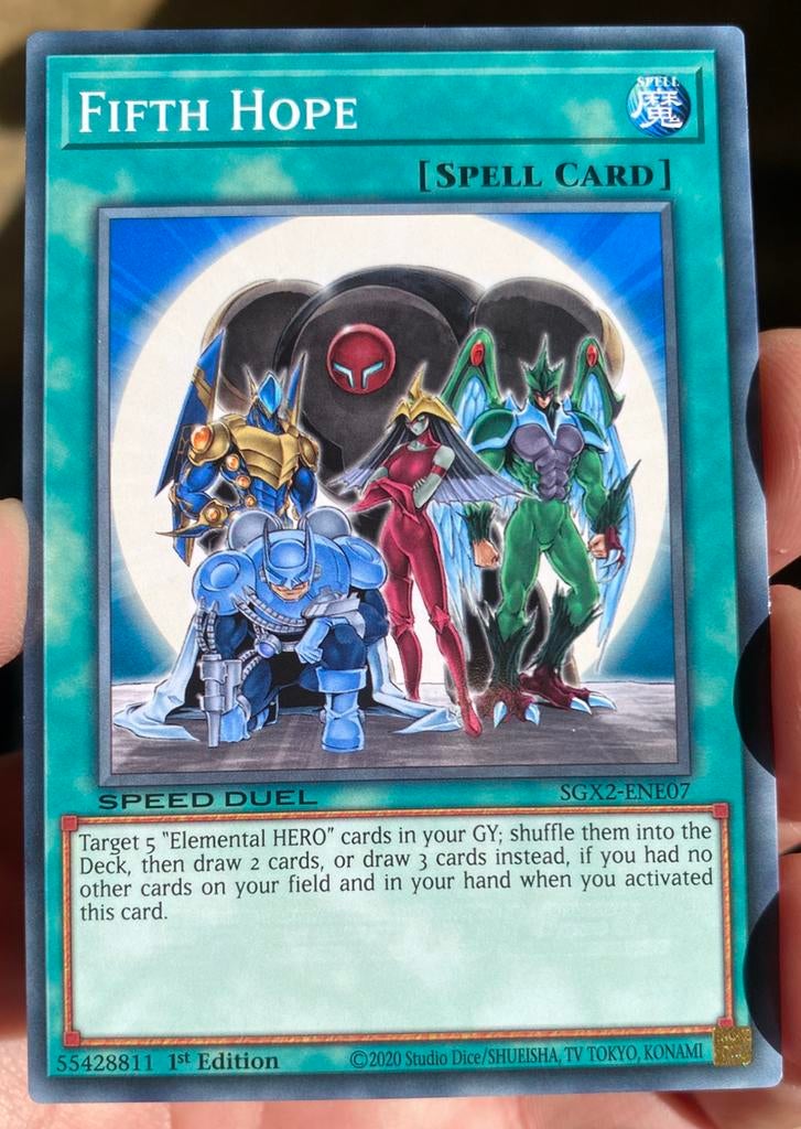 Yu-Gi-Oh! Fifth Hope SGX2 1st Edition !, Ophalen of Verzenden, Zo goed als nieuw, Losse kaart