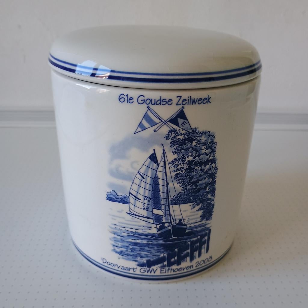 Schoonhoven keramieken pot met deksel, Ophalen of Verzenden