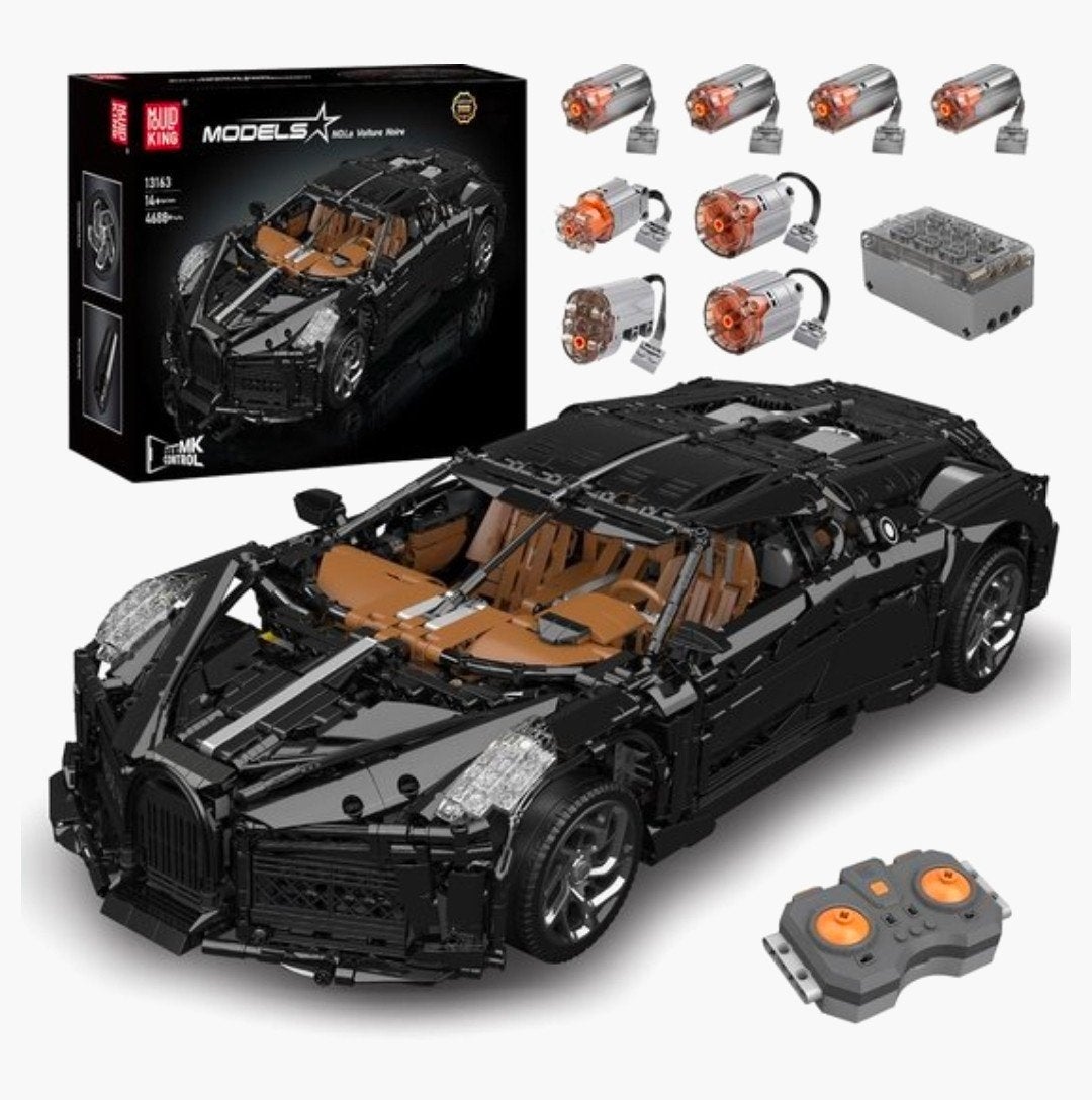 Mould King 13163 Bugatti Voiture Noir met afstandsbedienin, Ophalen of Verzenden, Zo goed als nieuw