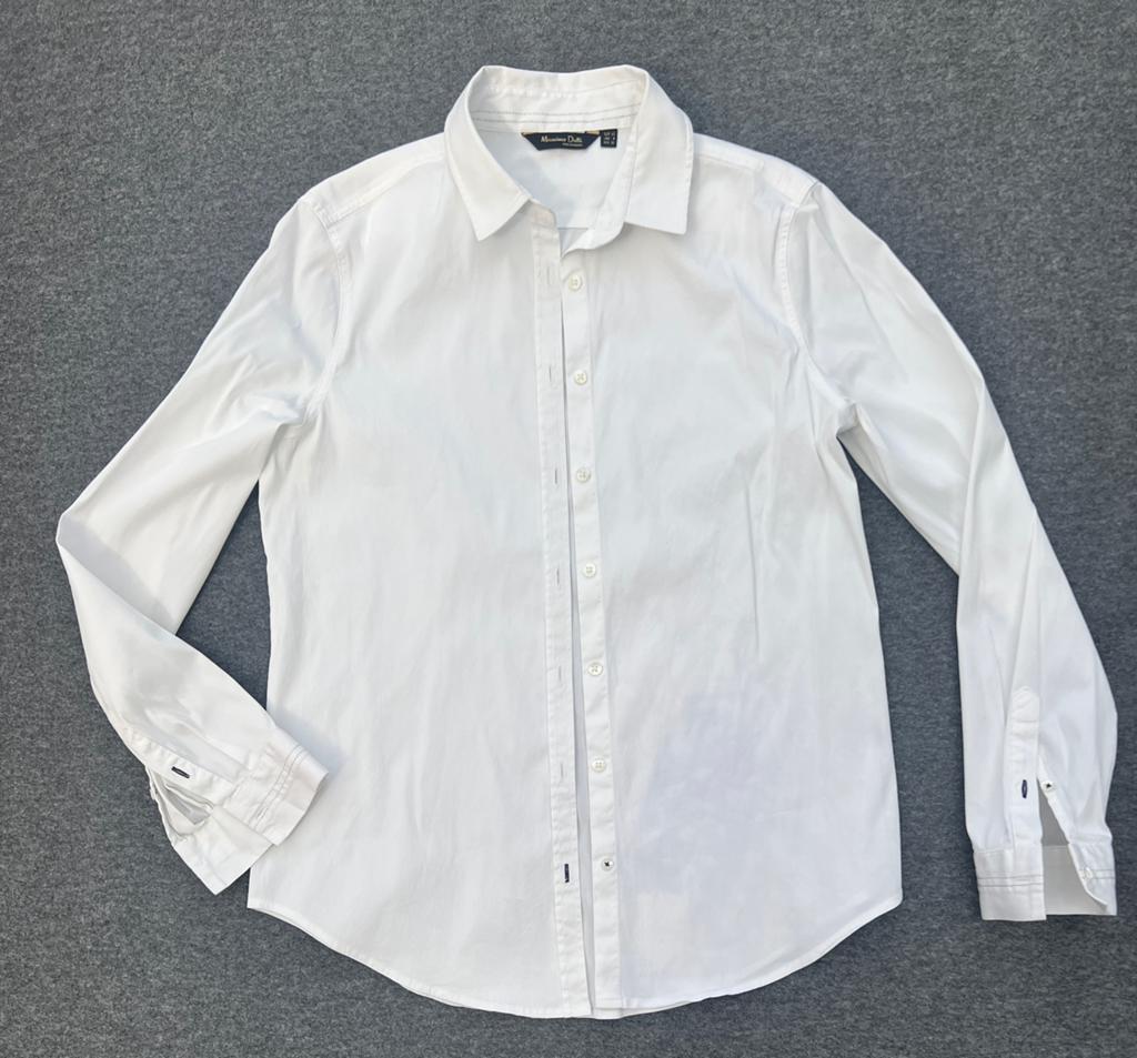 Massimo Dutti wit overhemd – maat 40 – elegante pasvorm, Ophalen of Verzenden, Zo goed als nieuw, Maat 42/44 (L), Wit