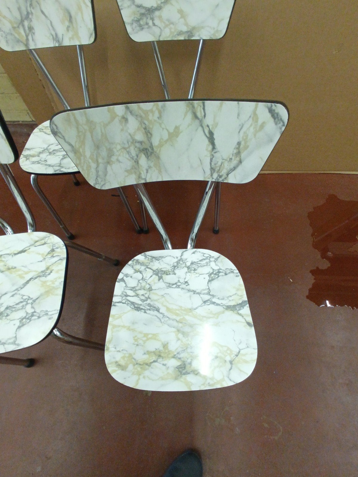 vintage keuken stoelen 4 st en keuken kast, Antiek en Kunst, Ophalen