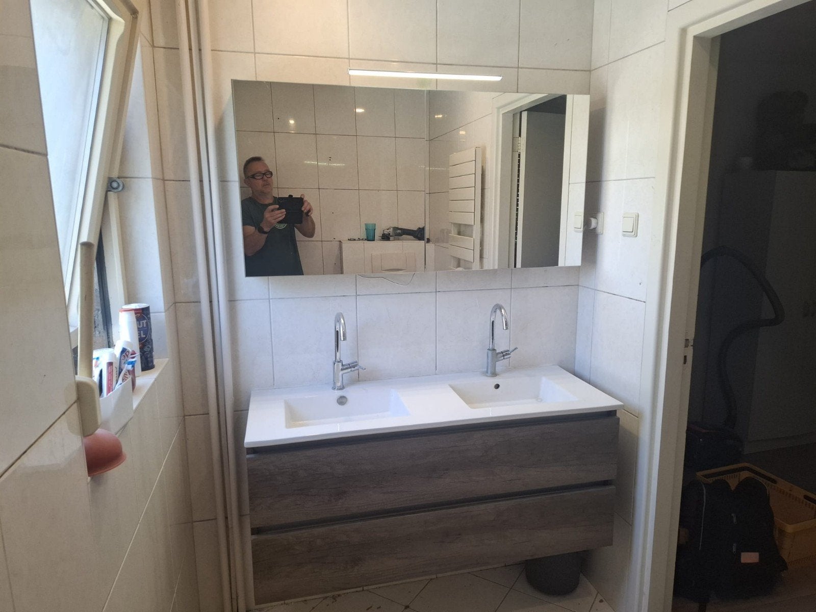 Badkamer meubel met spiegelkastje, Ophalen, 25 tot 50 cm, Minder dan 100 cm