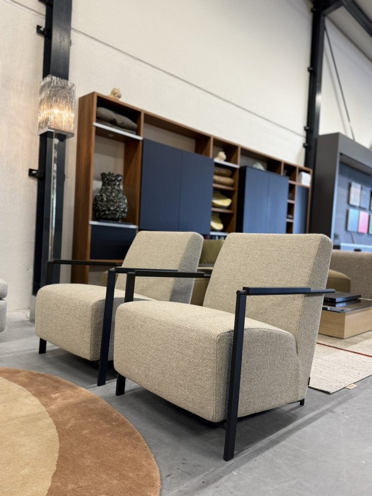 2 Nieuw Harvink Alowa Fauteuil Monza stof design stoel, Huis en Inrichting, Harvink, Info@harvink.nl, Nieuw, 75 tot 100 cm