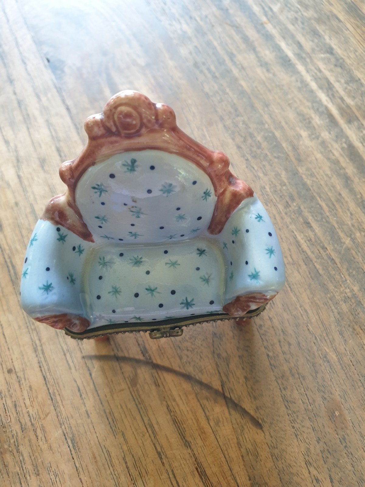 Vintage Miniatuur Fauteuil Sieradendoosje, Ophalen of Verzenden