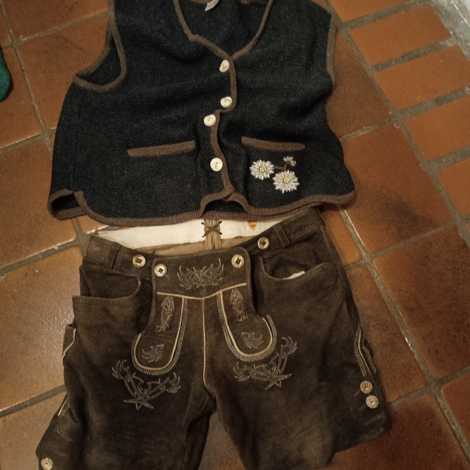 Set lederhose 48 Country Maddox Landhaus vest, Maat 48/50 (M), Ophalen of Verzenden, Overige thema's, Country Maddox