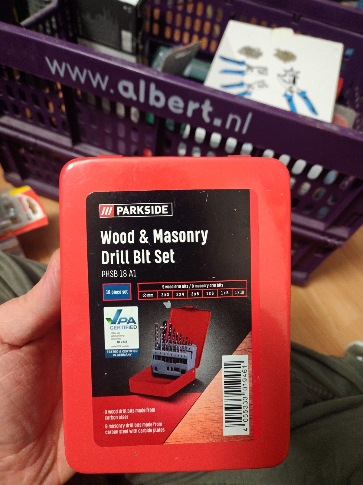 Parkside Hout- en Steenboorset PHSB 18 A1 - 18-delig, Ophalen, Nieuw, Bitset, Parkside