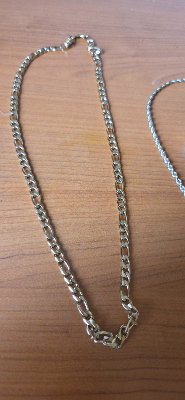 2  hals  kettingen  goud  kleur en  pols  keing  heren  ring, Ophalen of Verzenden, Zo goed als nieuw, Goud, Overige materialen