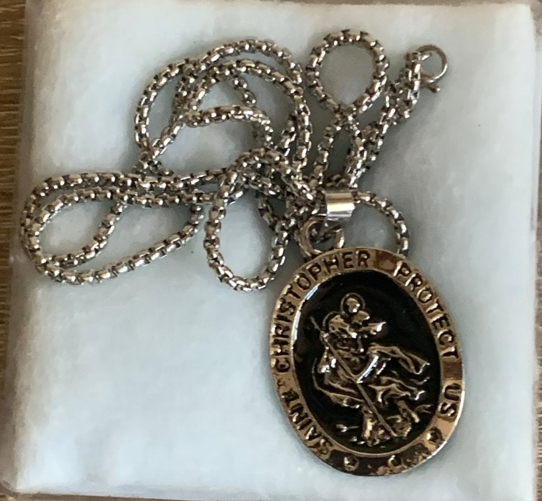 Christoffel ketting - Beschermheilige medaille, Verzenden, Nieuw, Zilver, Overige materialen