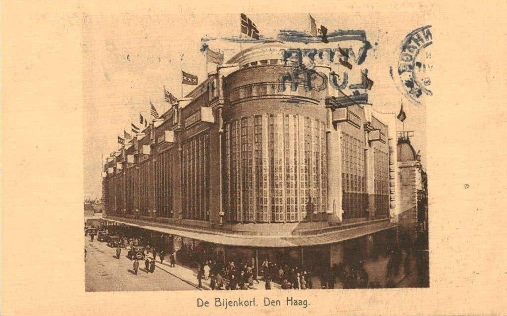 DEN HAAG Magazijn de Bijenkorf, Ophalen of Verzenden, 1940 tot 1960, Gelopen, Zuid-Holland
