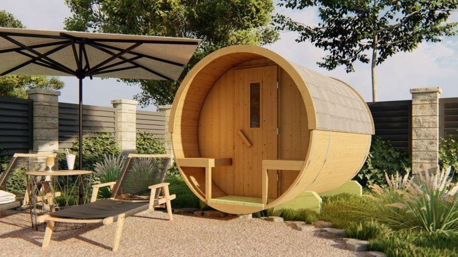 Barrelsauna's laagste prijs en direct leverbaar! Va. 2.849,-, Ophalen of Verzenden, Nieuw, Fins of Traditioneel, Complete sauna
