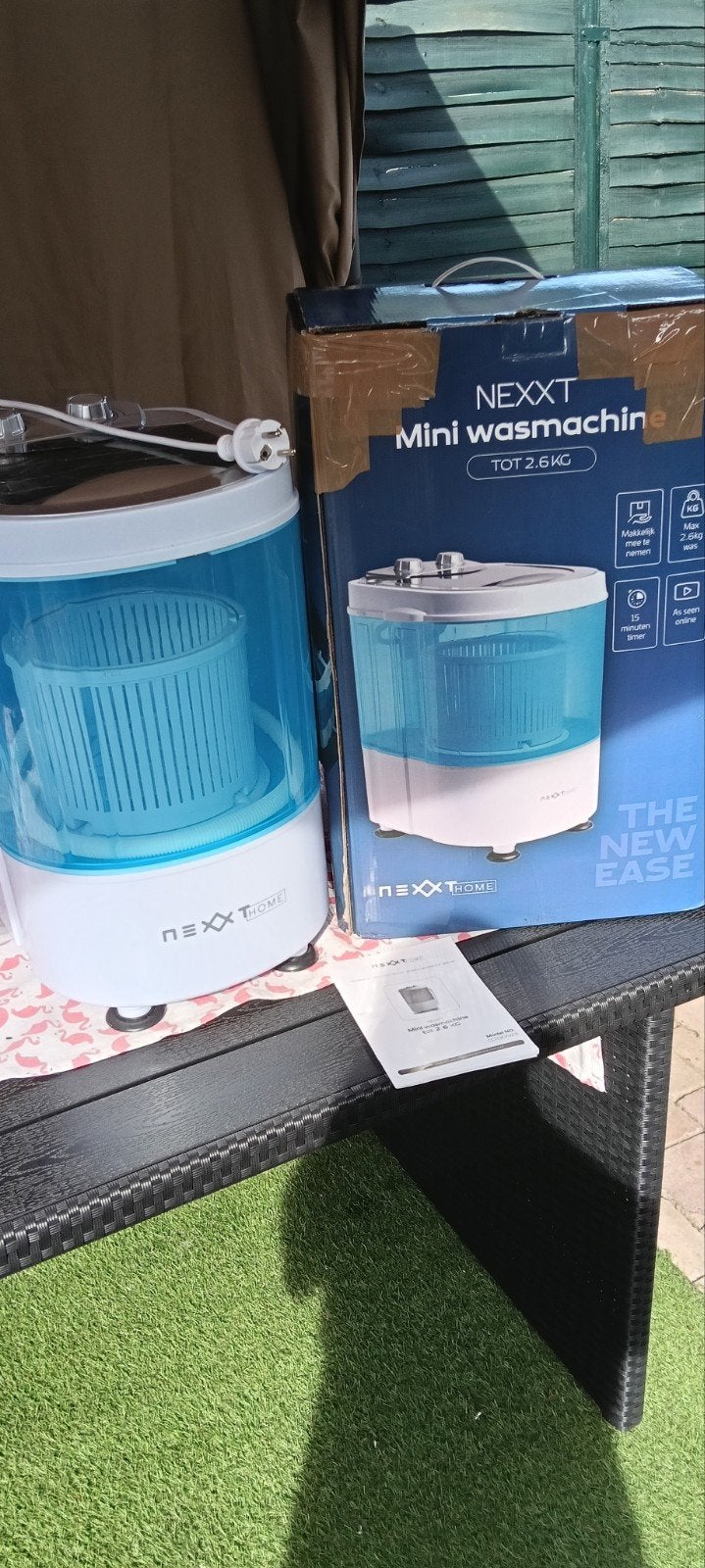 NEXXT Mini Wasmachine tot 2.6 KG - Ideaal voor Camping, Ophalen, Minder dan 1200 toeren, Minder dan 85 cm, Minder dan 4 kg