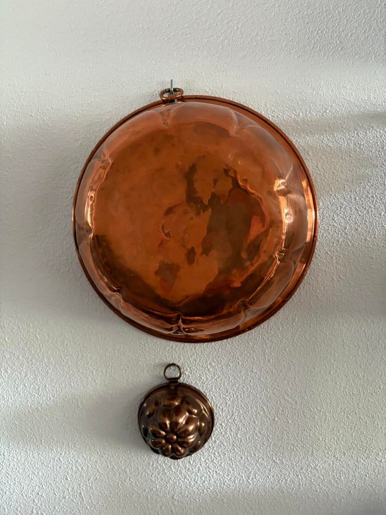 Koperen puddingvormen set - decoratief en functioneel, Antiek en Kunst, Antiek | Koper en Brons, Ophalen, Koper