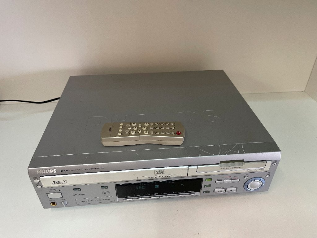 PHILIPS CDR802/00S 3CD speler + afstandsbediening, Philips, N, Ophalen of Verzenden, Philips
