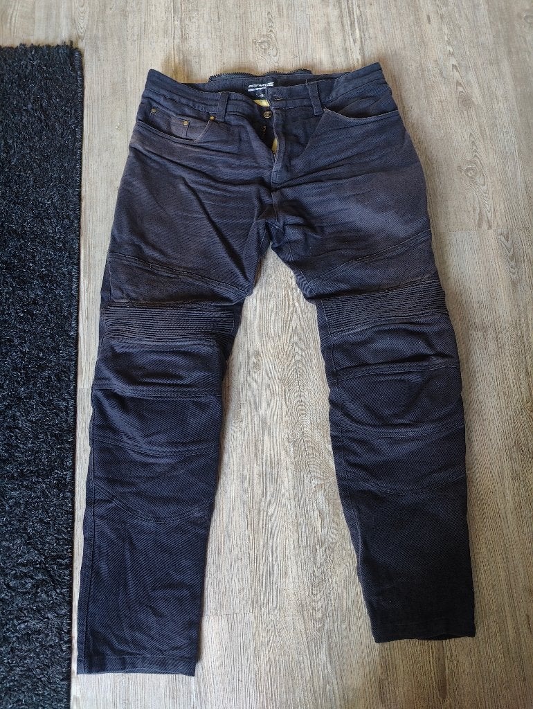 Motorfiets kevlar jeans heren, Ophalen, Gedragen, Zwart, W36 - W38 (confectie 52/54)