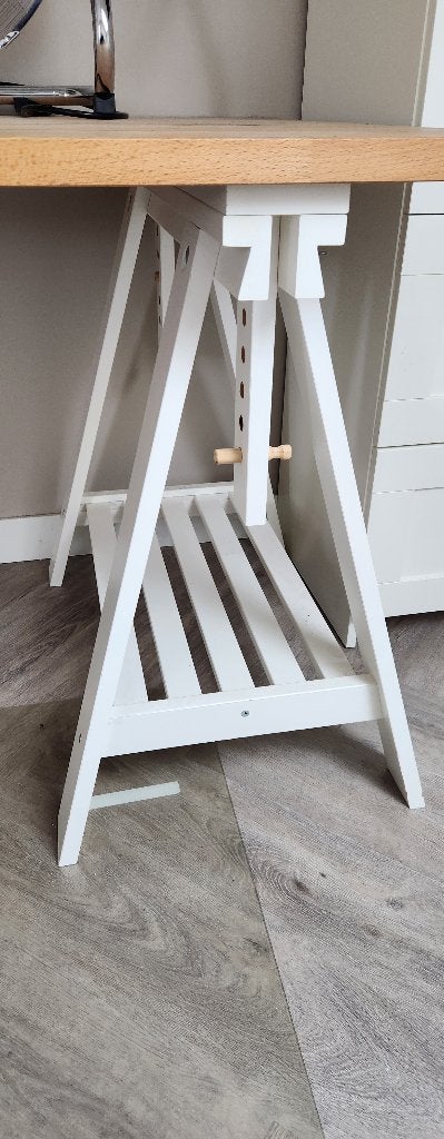 Houten schragen, Ophalen, Hout, Zo goed als nieuw, Wit