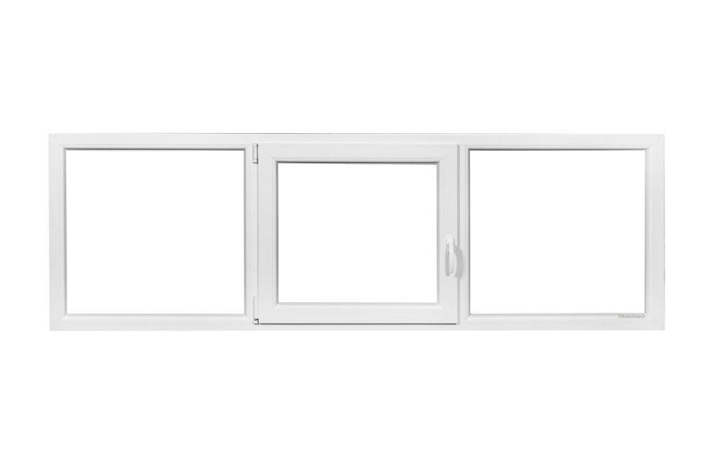 Kunststof Vast-Draaikiep-Vast Kozijn | 300 x 110 cm | -10171, Niet ingevuld, Kunststof, Niet ingevuld, Nieuw