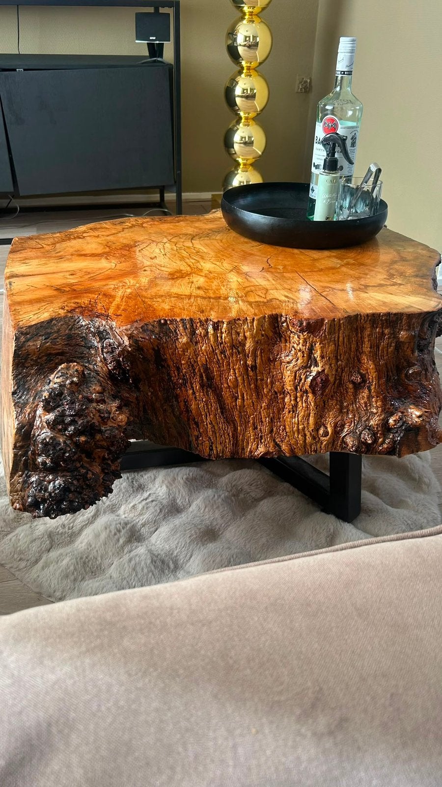 Unieke salontafel boomstam, Ophalen, 50 tot 100 cm, Eikenhout, 50 tot 100 cm