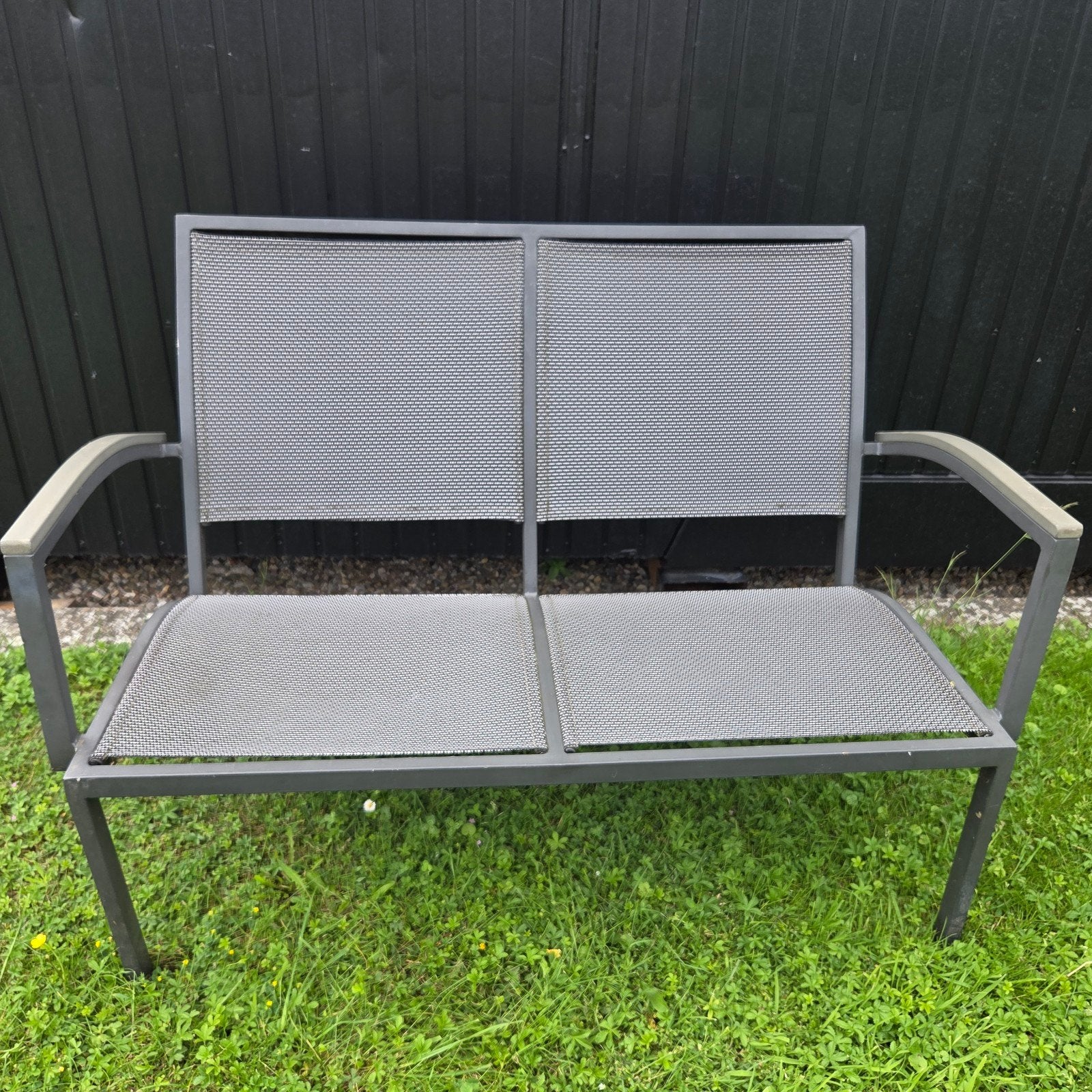 Tuinbankje 2 persoons bankje lichtgewicht, Ophalen, Gebruikt, Aluminium