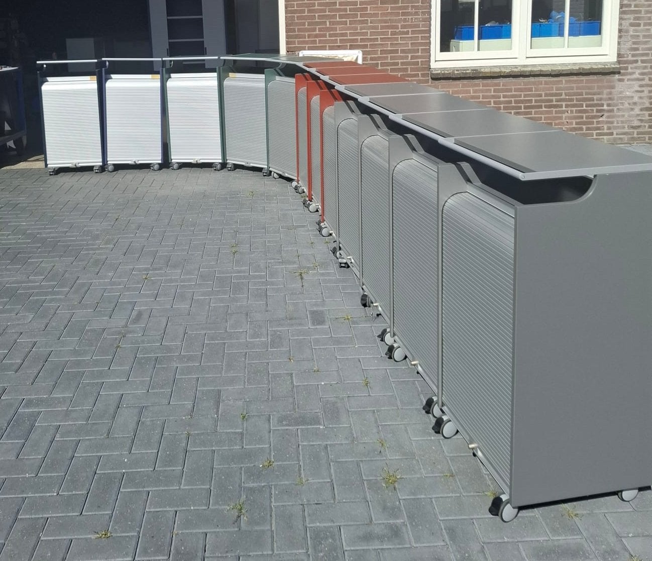 Nieuwe voorraad: MDF verrijdbare archiefkasten  met roldeur, Ophalen, Gebruikt, 100 tot 150 cm, 50 tot 100 cm