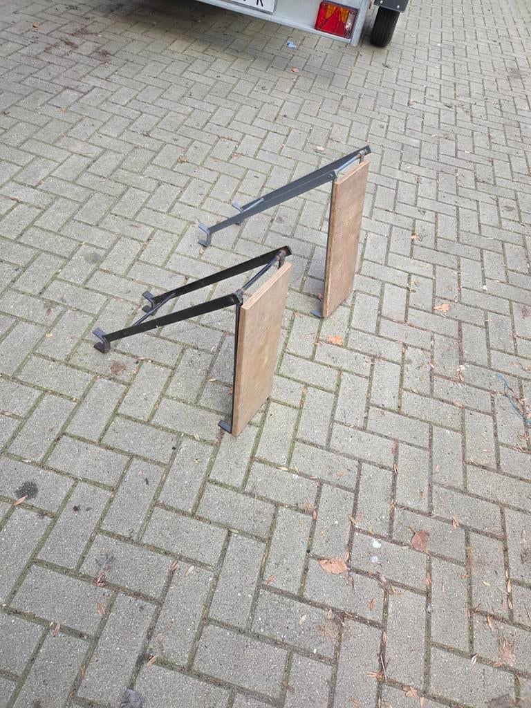 2x Ladderbankjes voor schuifplank - Gebruikt, Ophalen