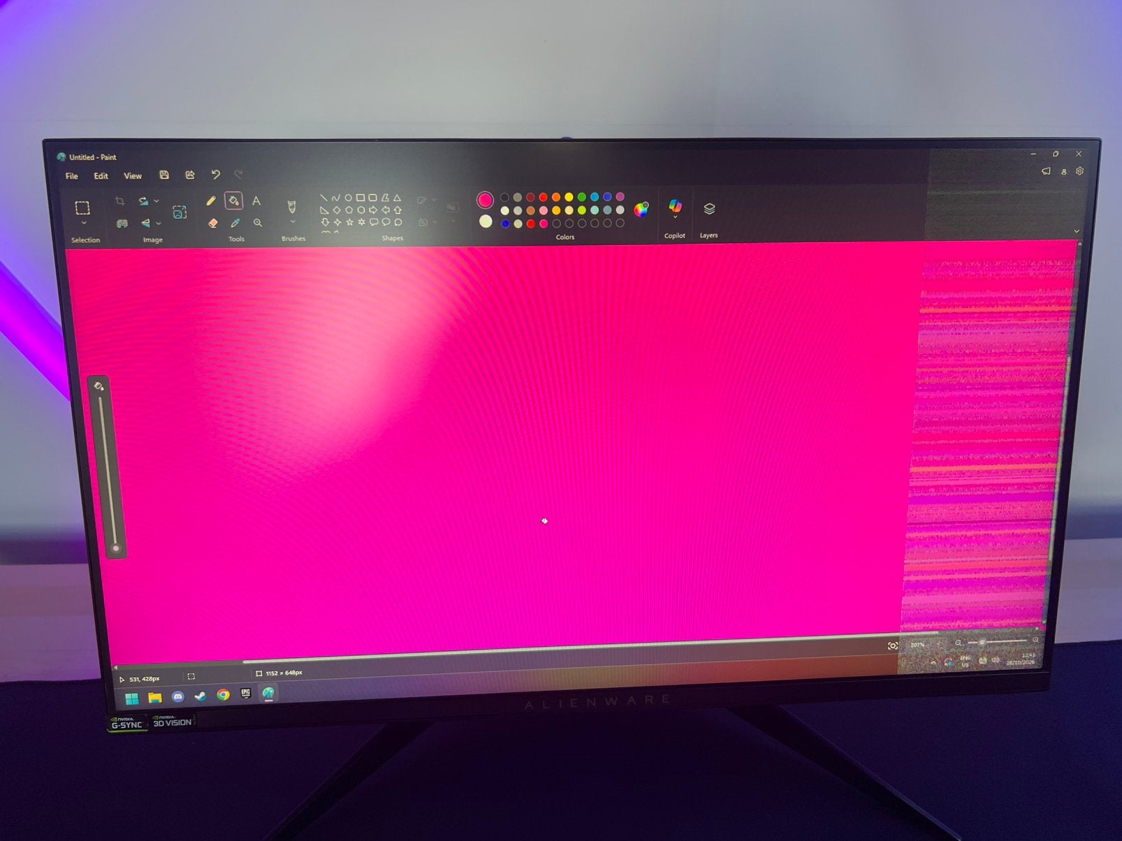 Dell AW2518H  donor/onderdelen, Computers en Software, Full HD, Minder dan 1 ms, In hoogte verstelbaar, DisplayPort