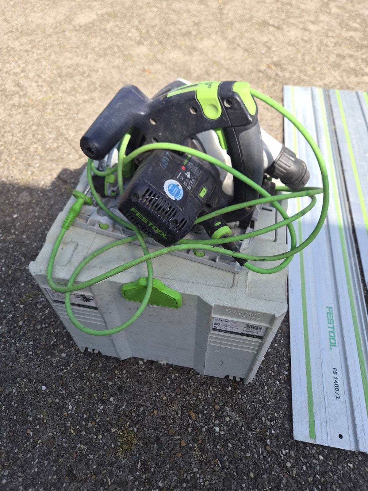 Festool Invalzaag TS 55 REBQ-Plus met geleiderails, Ophalen, 1200 watt of meer, Invalzaag, 30 tot 70 mm