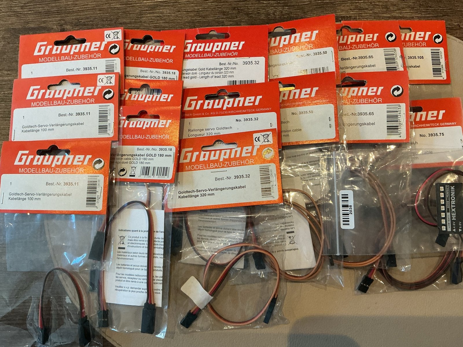 Graupner Goldtech Servo Verlengkabels & Hextronik, Ophalen of Verzenden, Nieuw