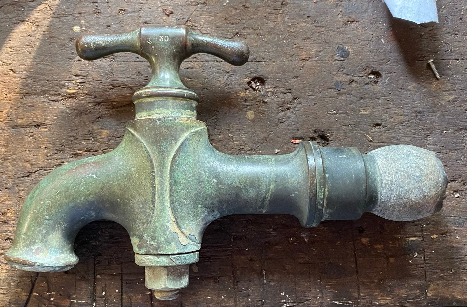 Antieke koperen kraan - Vintage waterkraan, Ophalen of Verzenden