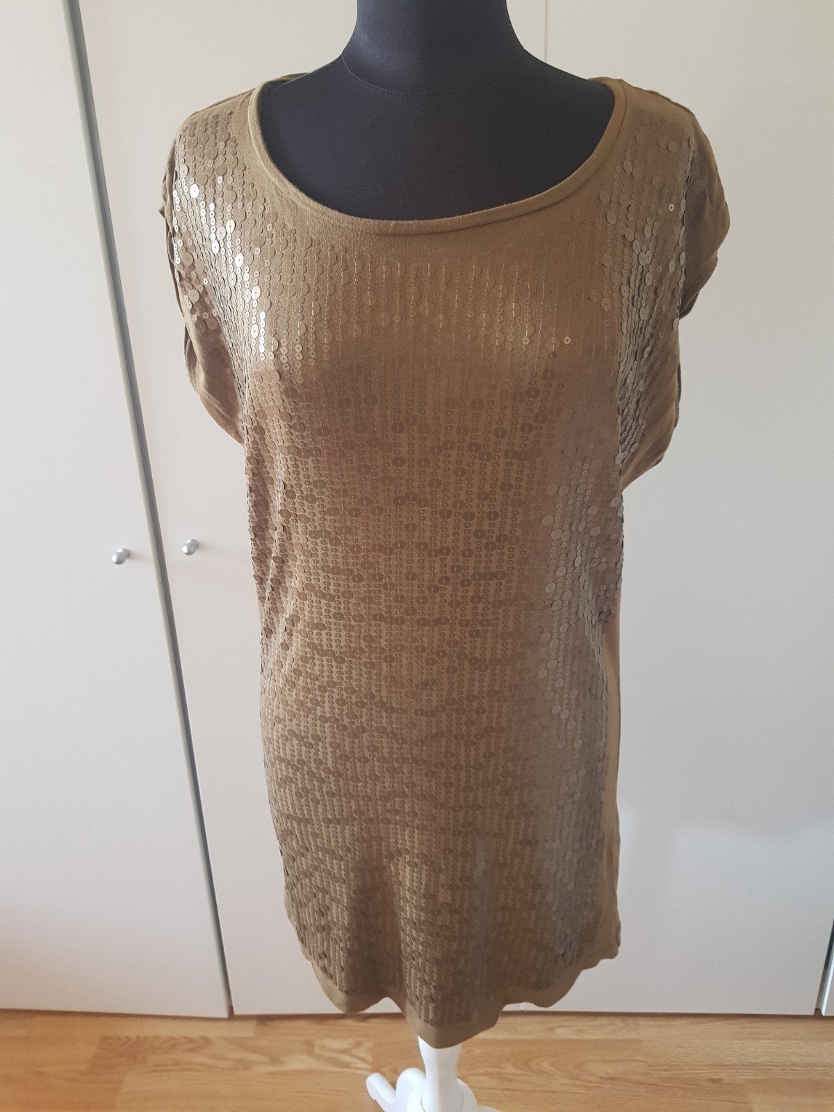ZOI Women pailletten tuniek/mini-jurk goud brons - maat L, Bruin, ZOI Women, Maat 42/44 (L), Ophalen of Verzenden