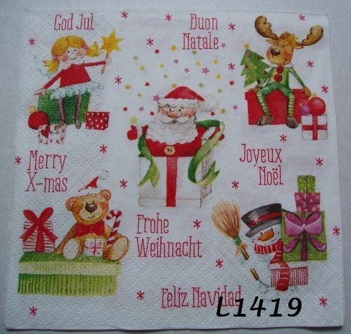Servetten decoupage/bullet journal * Kerstplaatjes L1419, Verzenden, Nieuw