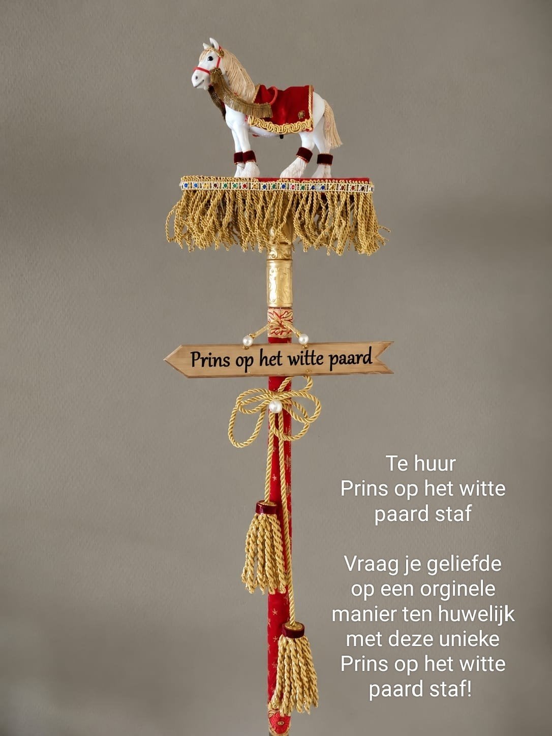 Prins op het witte paard "staf" te huur, Ophalen of Verzenden, Nieuw