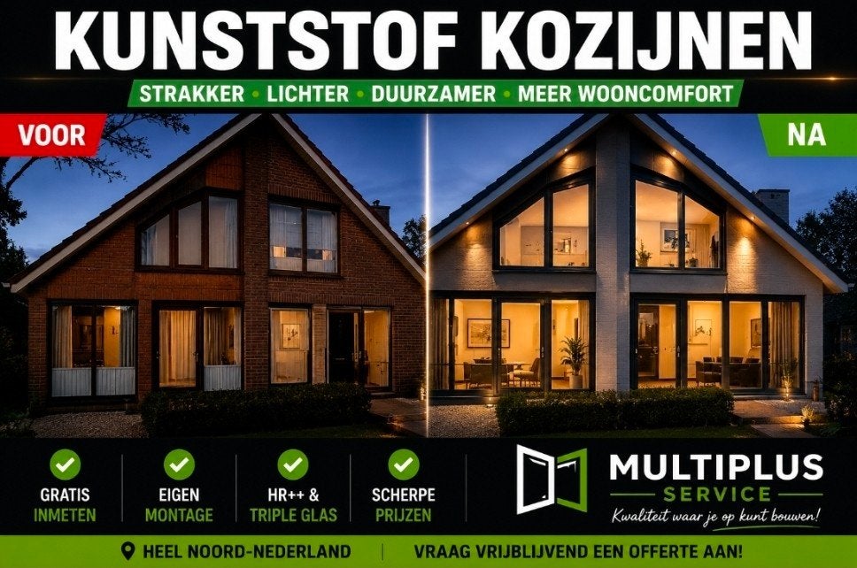 Kunststof Kozijnen op Maat | HR++ & Triple Glas, Doe-het-zelf en Verbouw, Kozijnen en Schuifpuien, Ophalen of Verzenden, Nieuw