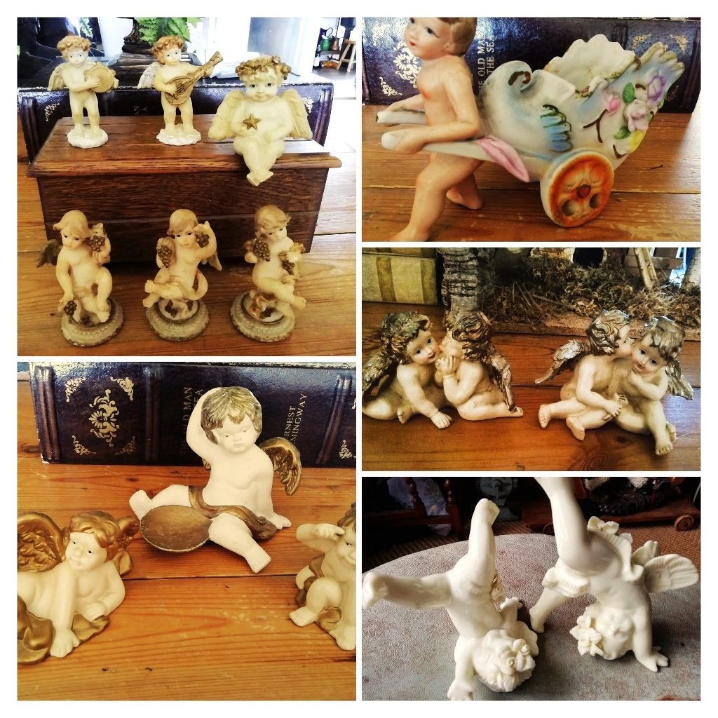 Diversen engeltjes o.a. Bisquit bloembakje - townsend - etc, Antiek en Kunst, Ophalen of Verzenden