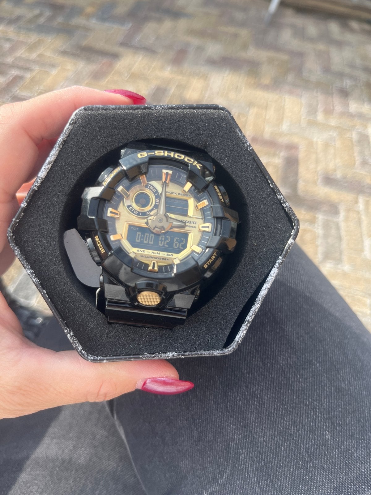 Casio G-Shock horloge - Zwart/Goud - Zo goed als nieuw, Sieraden, Tassen en Uiterlijk, Ophalen, Casio, Kunststof, Polshorloge