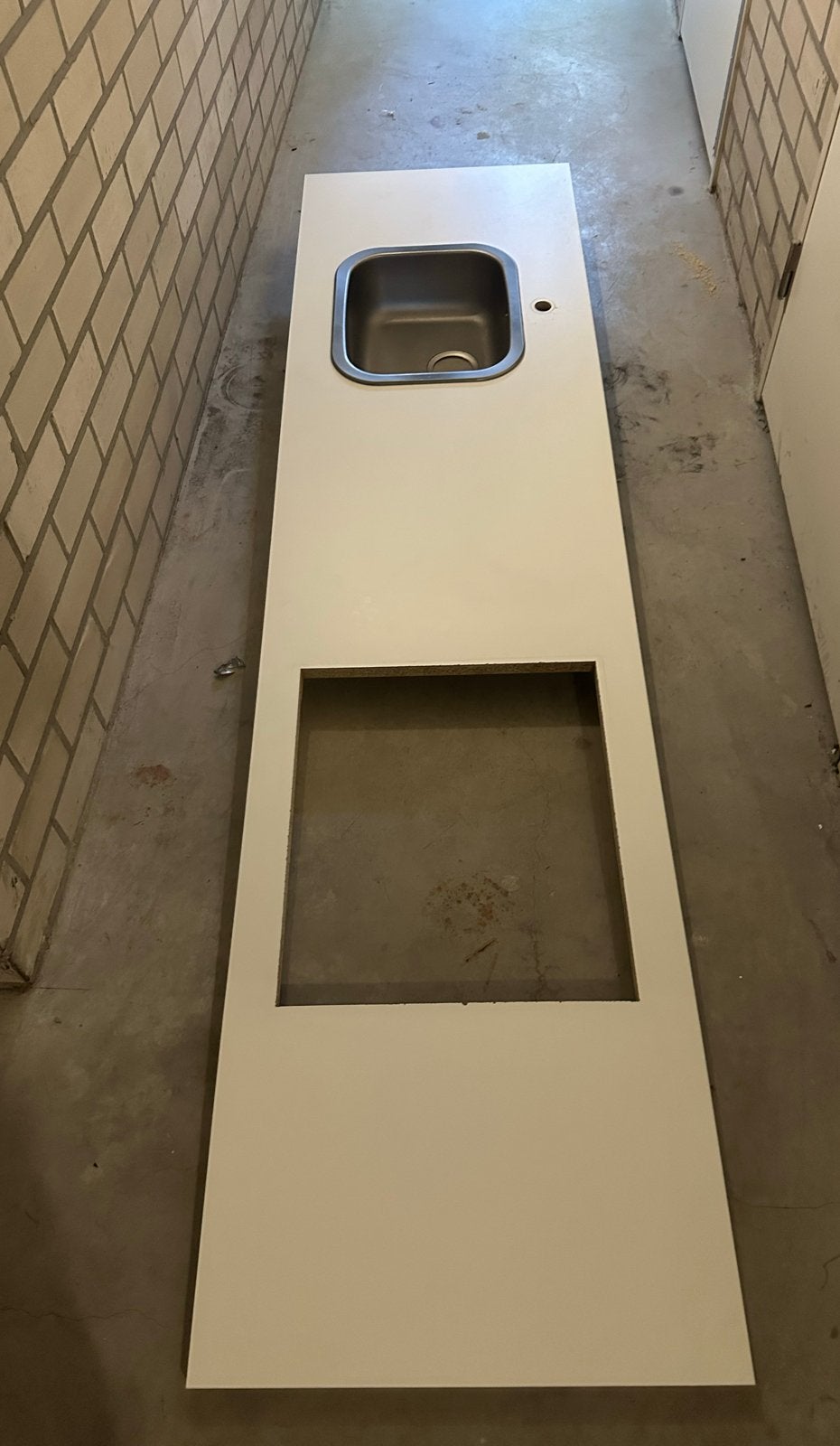 Keukenblad met spoelbak en sifon - Nieuw, Huis en Inrichting, Ophalen, Wit, Overige typen, Nieuw
